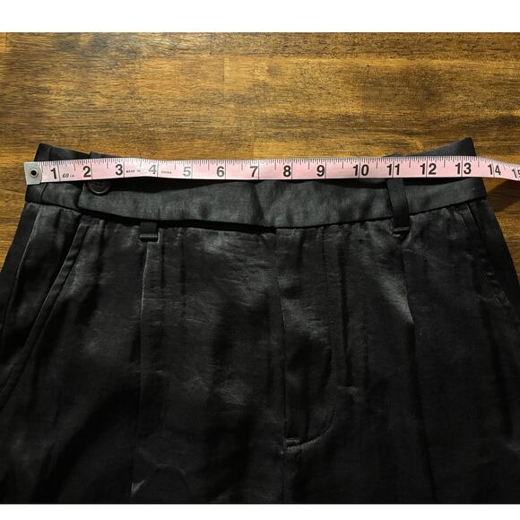 Madewell Women’s 0 Harlow Wide Leg Pant Black Satin High Rise Trouser - Picture 11 of 16